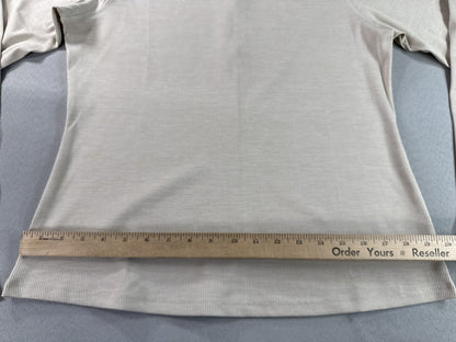 Columbia Mock Neck Long Sleeve Pullover XL Top Beige Ribbed Soft Polyester Mens