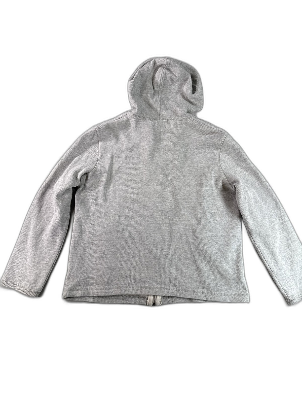 LAUREN RALPH Full Zip Hoodie L Gray 100% Cotton Regular Fit Long Sleeve