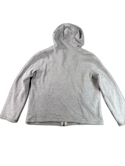 LAUREN RALPH Full Zip Hoodie L Gray 100% Cotton Regular Fit Long Sleeve