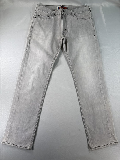 Levi's Straight Leg Jeans W36 L32 Gray Cotton Spandex Classic Fit Pockets