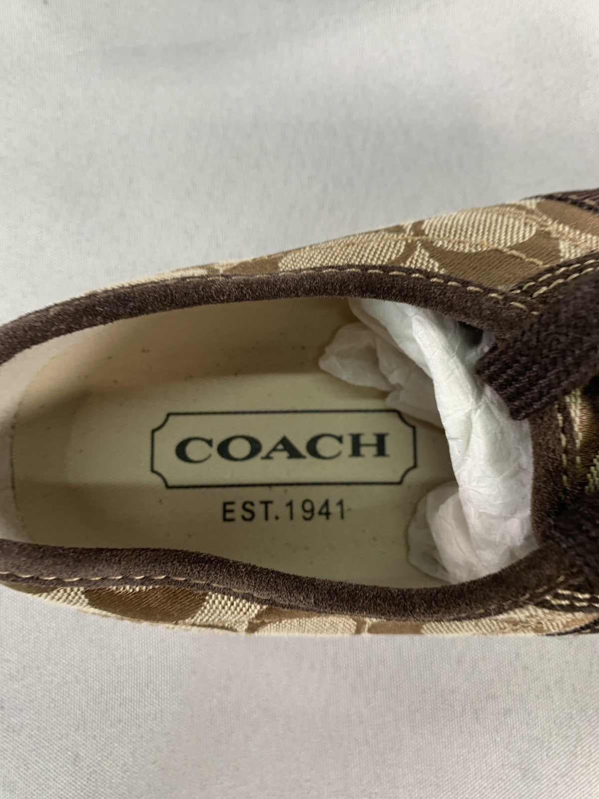 Coach Shoes Womens Size 8 Brown Signature Canvas Brad Lace Up Sneakers Unbranded