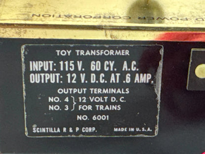 Prince Scintilla Train Transformer No 6001 12V DC Power Supply Vintage USA Made