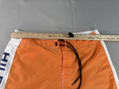 Tommy Hilfiger Colorblock Swim Trunks M Orange/White/Blue 100% Polyester