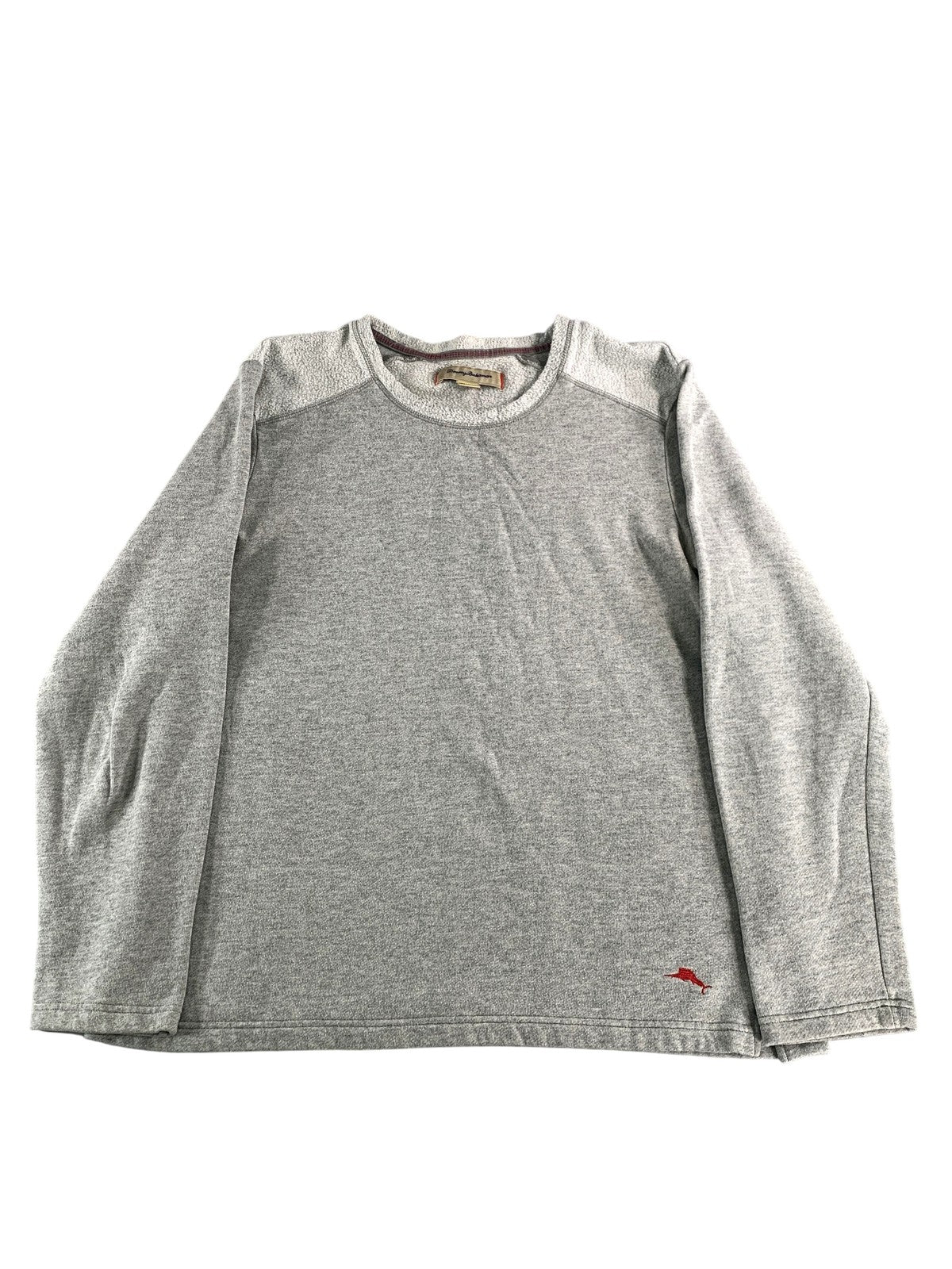 Tommy Bahama Sweater Mens Large Gray Knit Long Sleeve Crewneck Pullover Casual