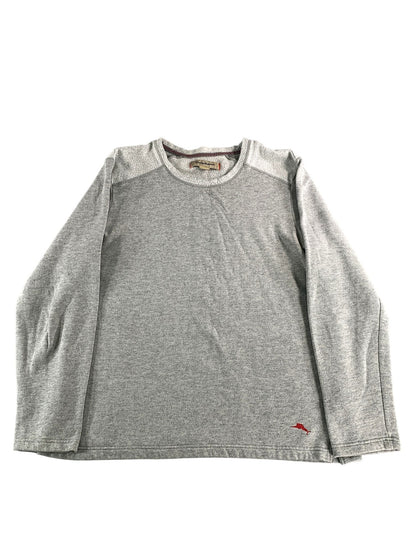 Tommy Bahama Sweater Mens Large Gray Knit Long Sleeve Crewneck Pullover Casual