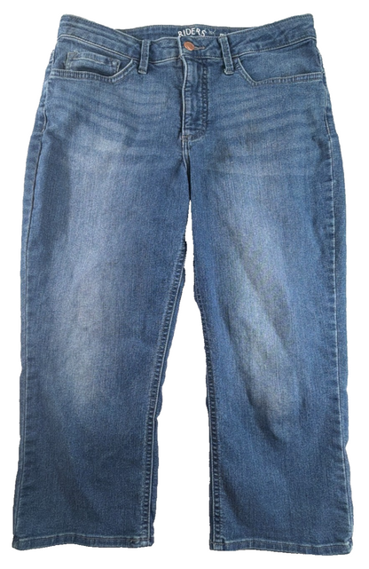 Riders By Lee Capri Jeans Womens 10M Mid Rise Stretch Denim Cropped Blue Pants