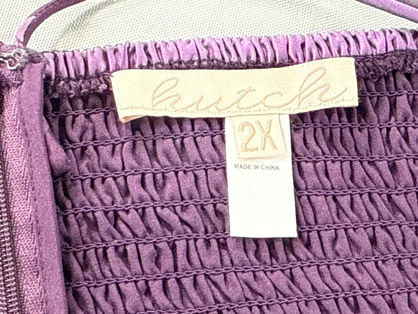 Anthropologie Hutch Purple Pleated Maxi Dress Striped Sleeveless Women’s 2X