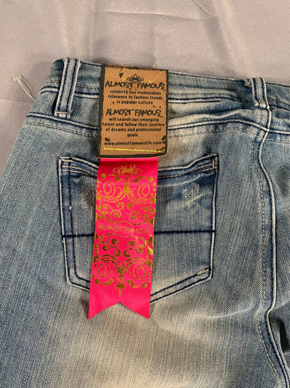Almost Famous Jeans Size 11 Distressed Crop Cuffed Light Wash Denim Y2K Style