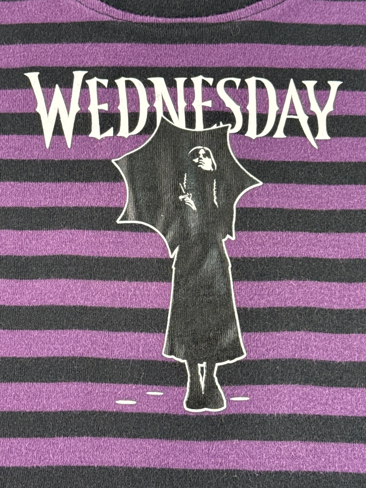 Mad Engine Wednesday Addams TV Show Graphic Tee M M/M Black/Purple 100% Cotton