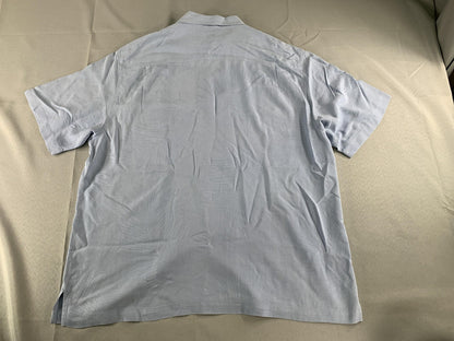 Tommy Bahama Shirt Mens XL Blue Silk Original Fit Button Up Camp Casual Summer