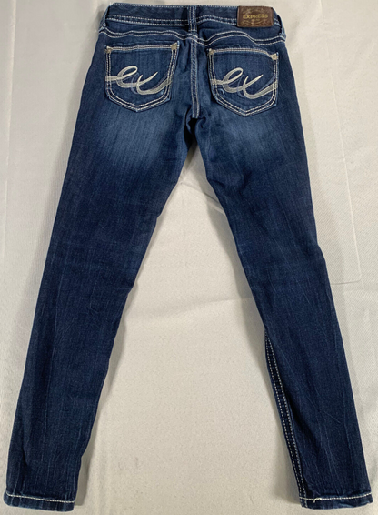 Express Stella Skinny Legging Jeans Women 00 Short Low Rise 28x26 Stretch Denim