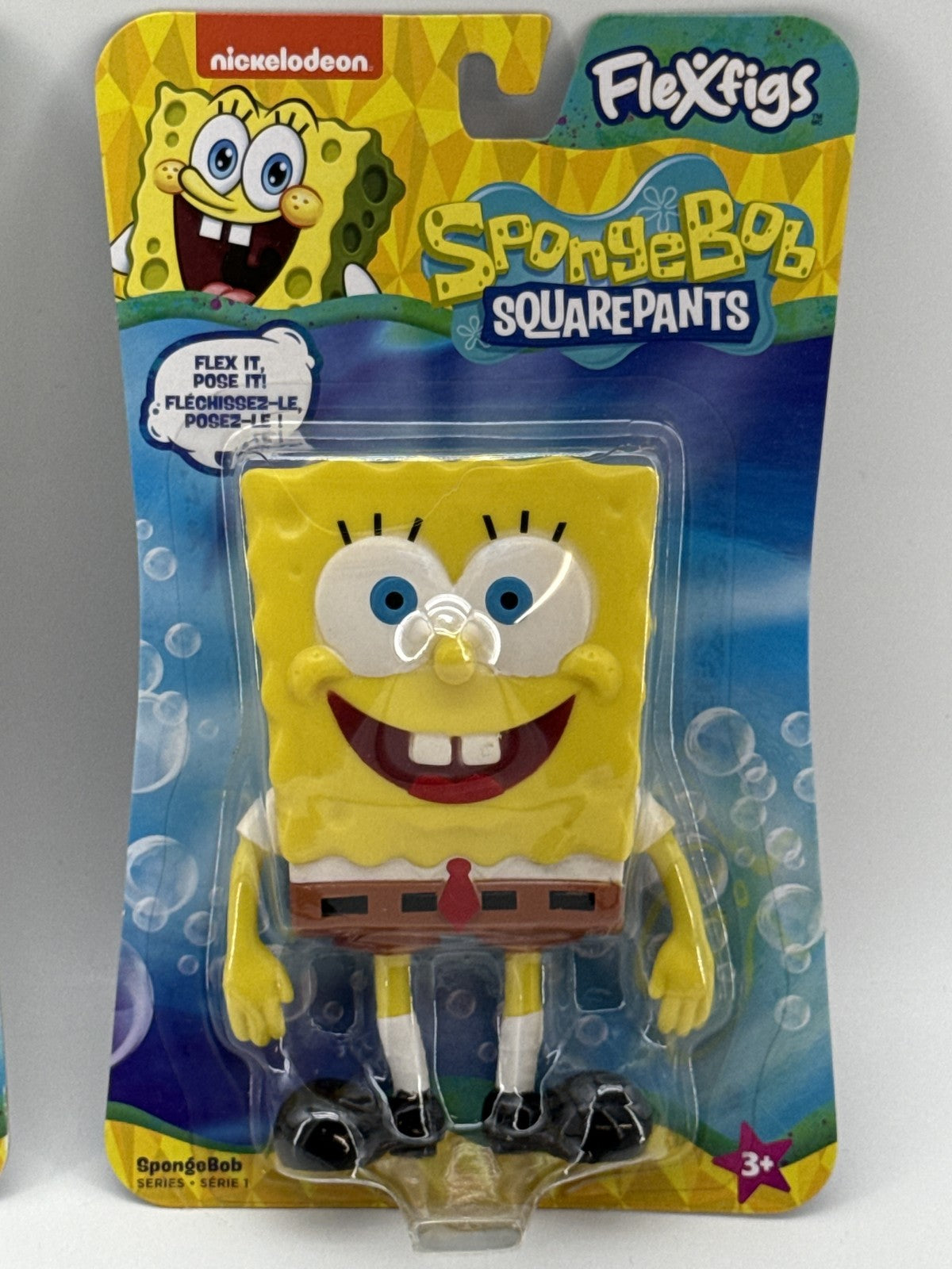 Lot of 2 Nickelodeon Series 1 SpongeBob SquarePants Action Figure Yellow Plastic