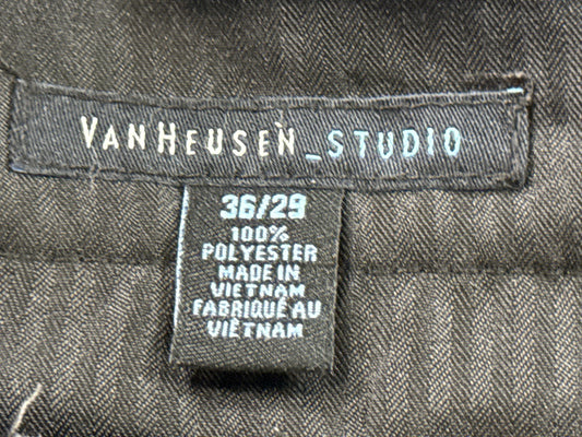 Van Heusen Studio Charcoal Pants 36 36/29 Gray 100% Polyester Classic Fit Slim