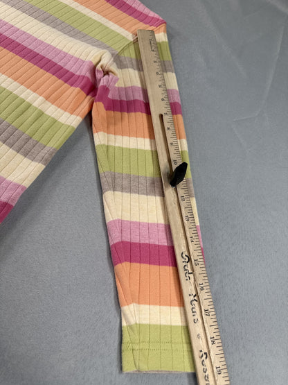 Talbots Striped Pullover Sweater Womens S Multicolor 100% Cotton High Neck Long