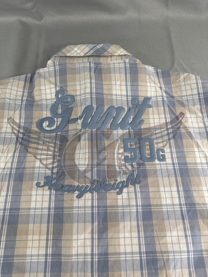 G Unit Shirt Mens Large Plaid Short Sleeve Tools of the Trade Heavyweight NWT