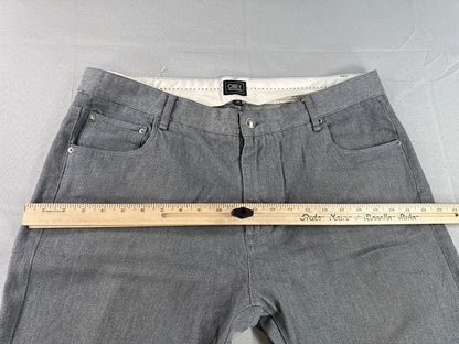 OBEY Straight Leg Jeans 38 Gray Cotton Polyurethane Stretch Modern Mid Slim