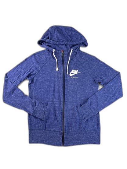 Nike 455 Full Zip Hoodie S Blue Lightweight Regular Fit Long Sleeve