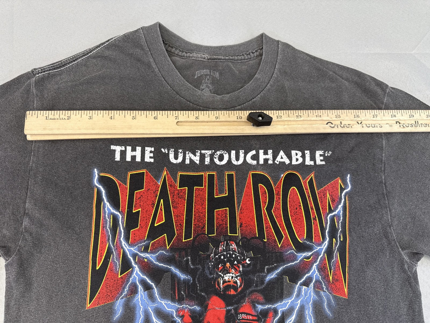 Death Row Records Graphic Tee S S/P Black Cotton Short Sleeve Crewneck All Over