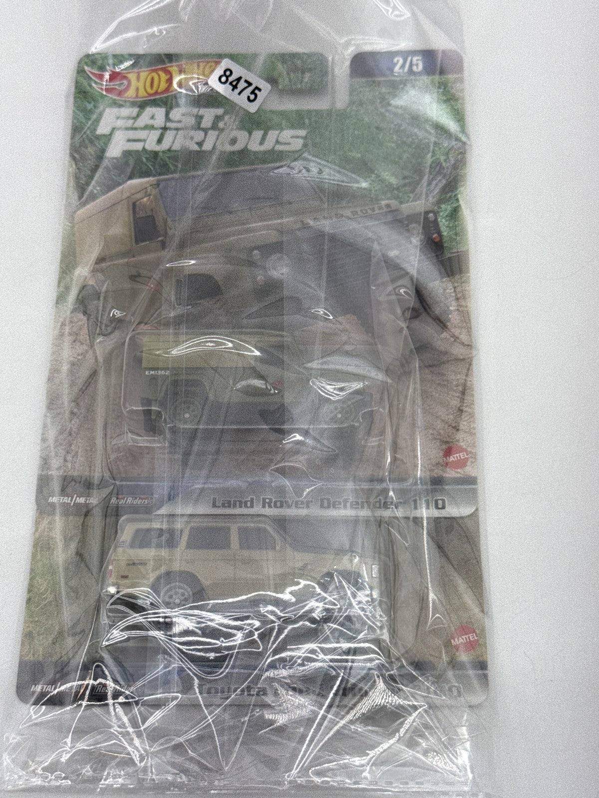 Hot Wheels Premium Fast Land Rover Defender Diecast Car Green Beige Metal Scale