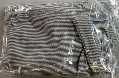 Carhartt Mens 2XL Blue Hickory Stripe Short Sleeve Button Up Work Shirt S280