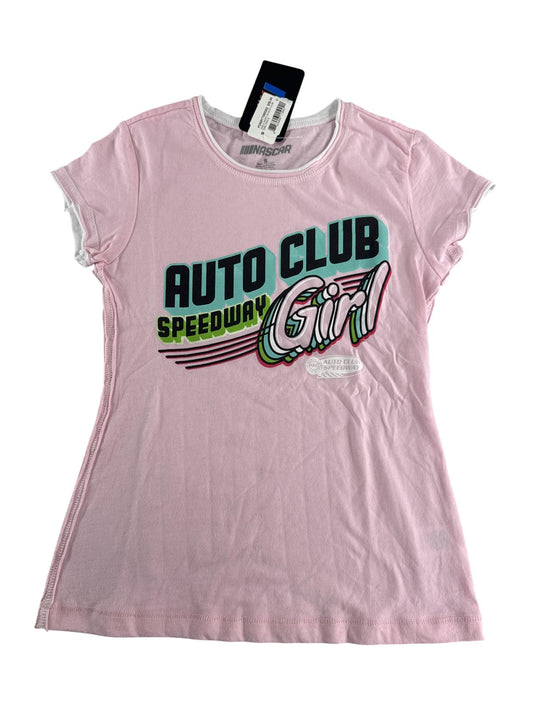 Auto Club Speedway Shirt Womens Small Pink NASCAR Racing Girl Graphic Tee New