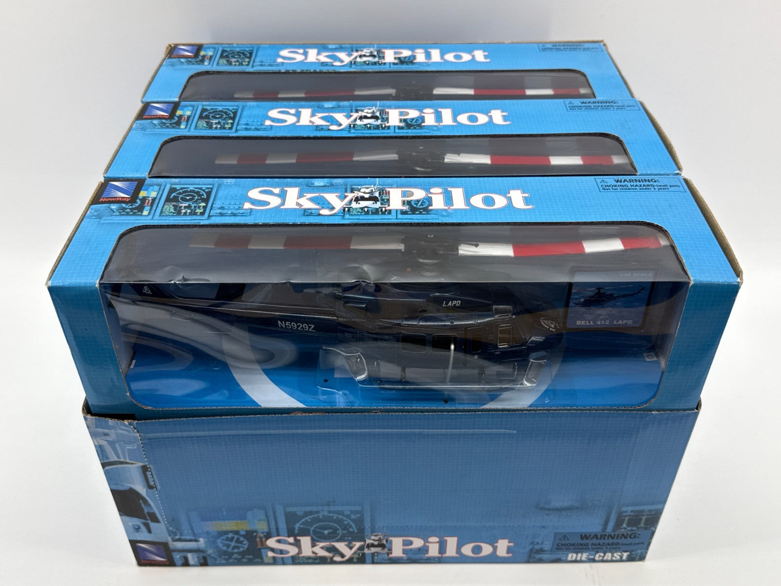 NewRay Sky Pilot 1:48 Bell 412 LAPD Police Helicopter Diecast Model N5929Z 148