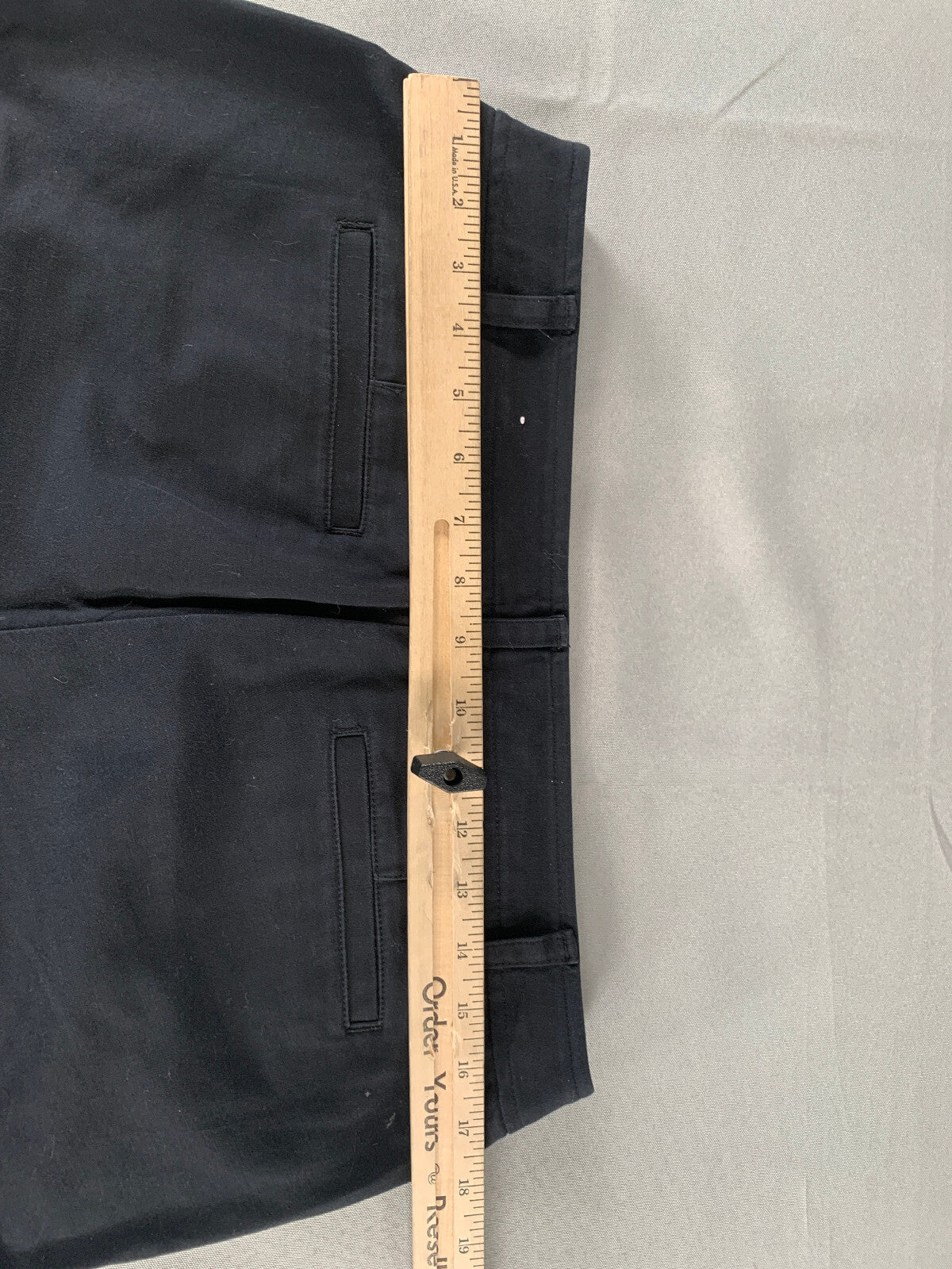 Charter Club Black Bermuda Shorts Women 10 Cotton Stretch Gold Buttons Classic