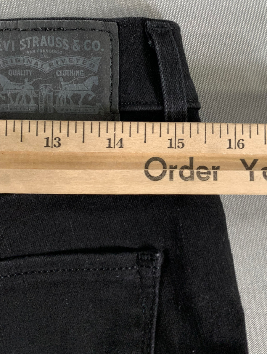 Levi’s 720 High Rise Super Skinny Jeans W30 Black Raw Hem Stretch Denim 28.5"