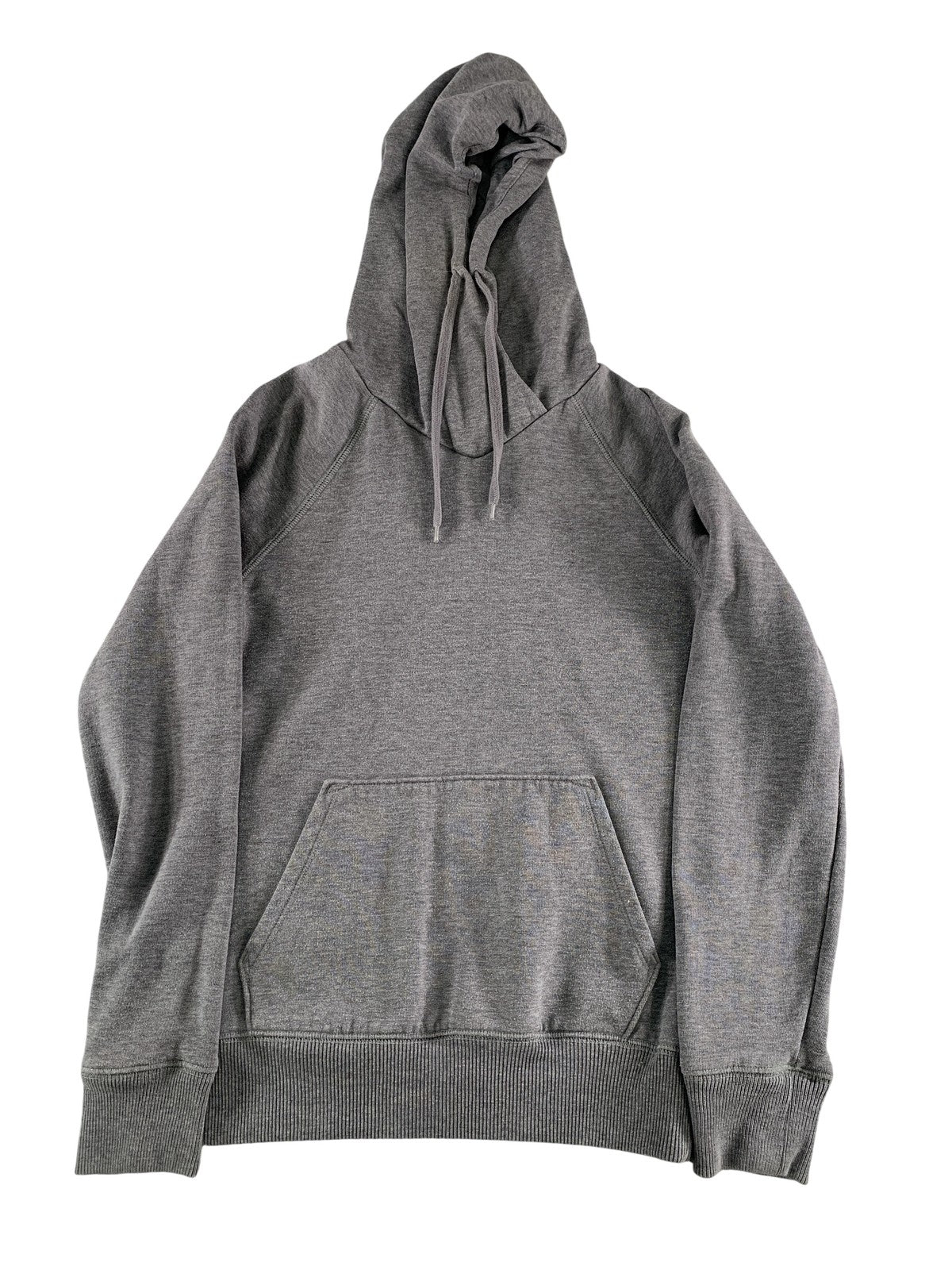 H&M Hoodie Womens 4 Gray Fleece Pullover Kangaroo Pocket LOGG Raglan Sleeve