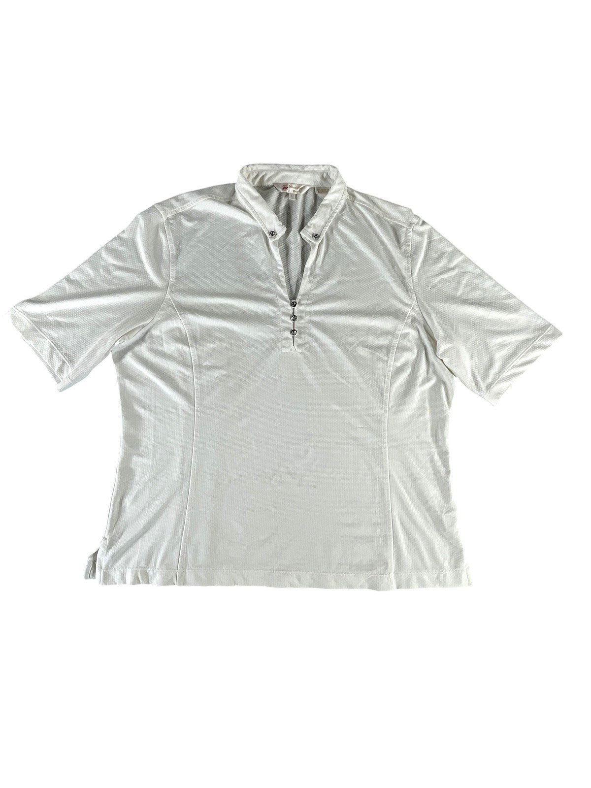 Monterey Club Shirt Womens Large Performance Golf Short Sleeve Crystal Button 92