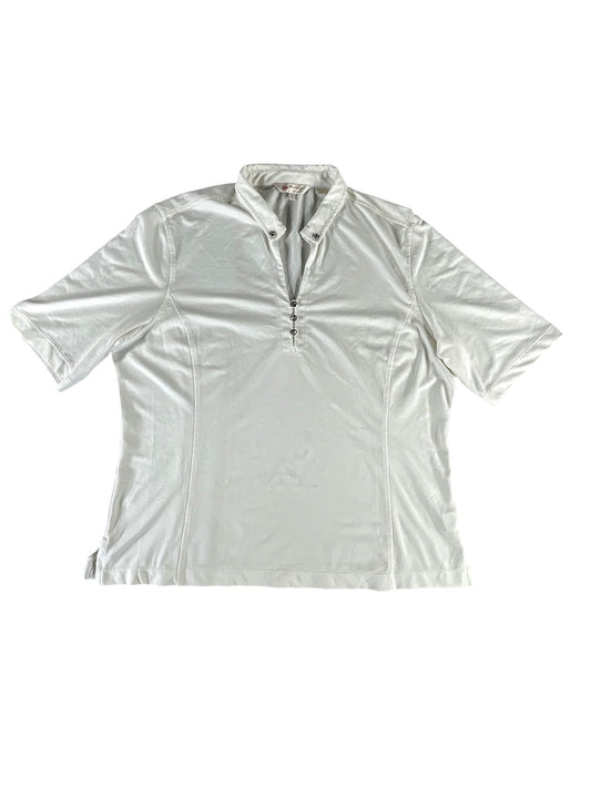 Monterey Club Shirt Womens Large Performance Golf Short Sleeve Crystal Button 92