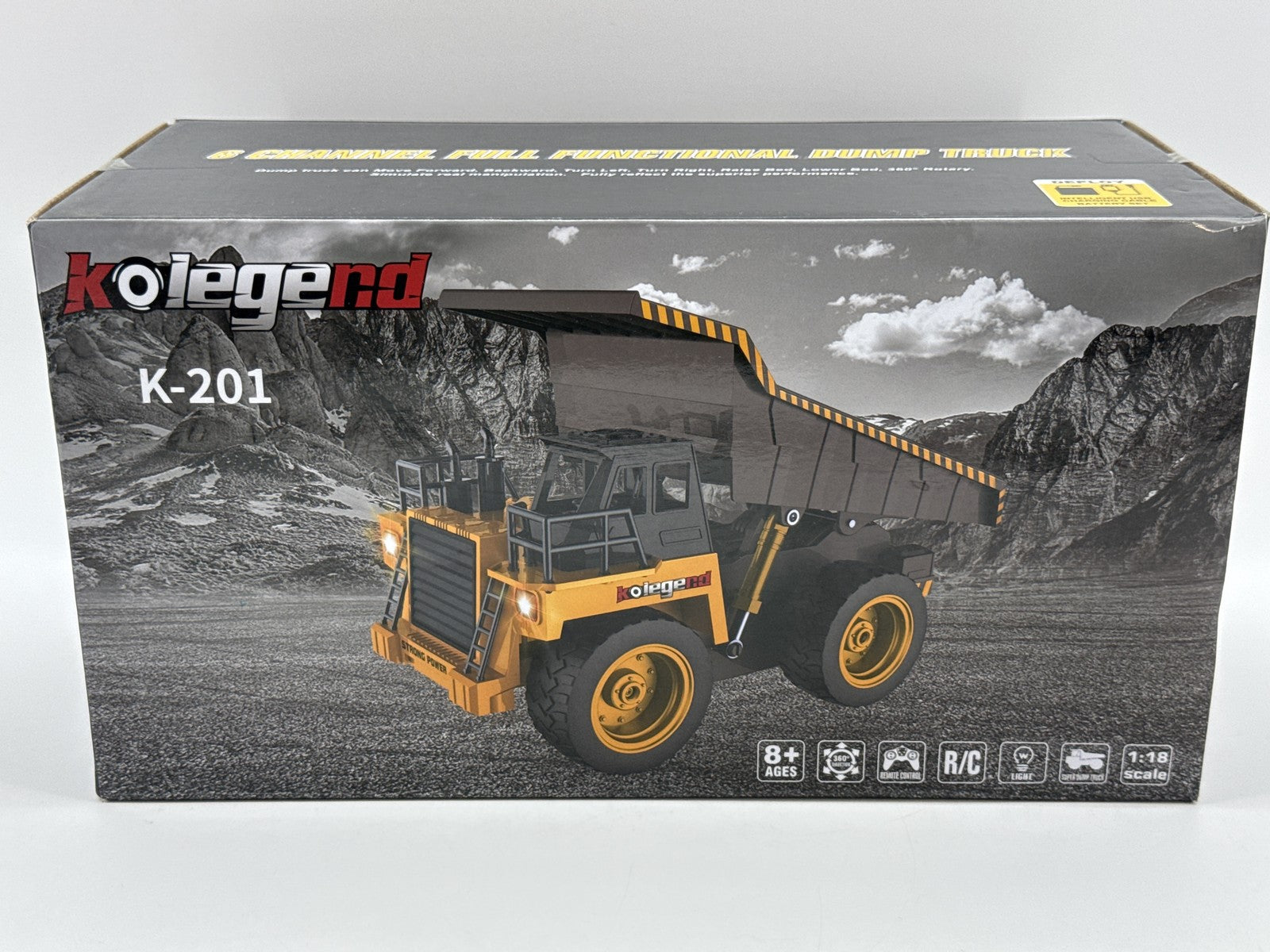 kolegend K 201 Remote Control Dump Truck RC Construction Vehicle Toy Yellow