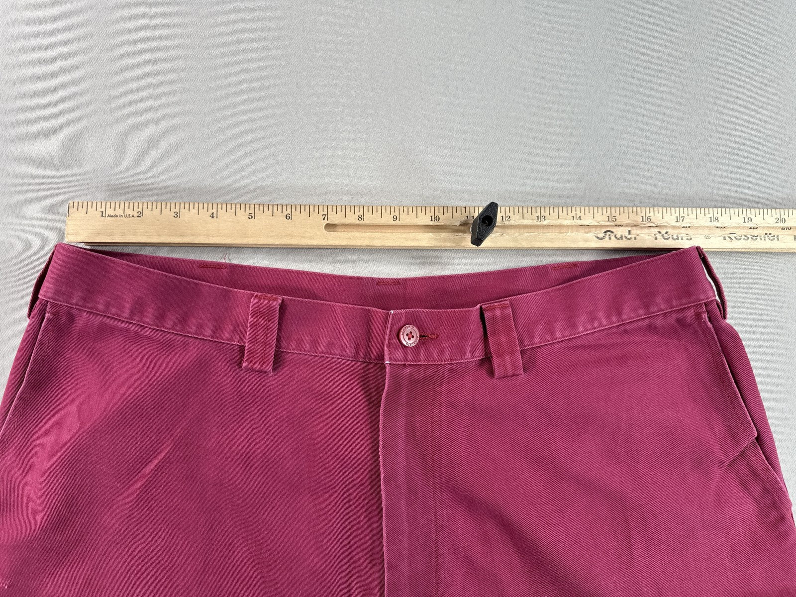 ASHWORTH AM 6174R Chino Shorts W36 Maroon 100% Cotton Pleated Thailand Golf