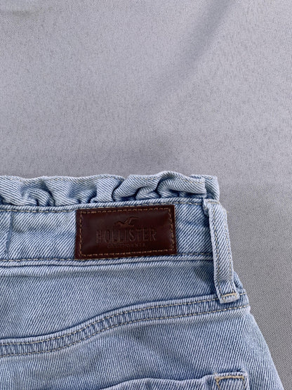 Hollister Curvy High-Rise Mom Jeans Womens 3R Light Wash Denim Raw Hem W26 L27