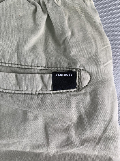 Zanerobe Shorts Mens 29 Beige Cotton Chino Drawstring Elastic Waist Casual Red
