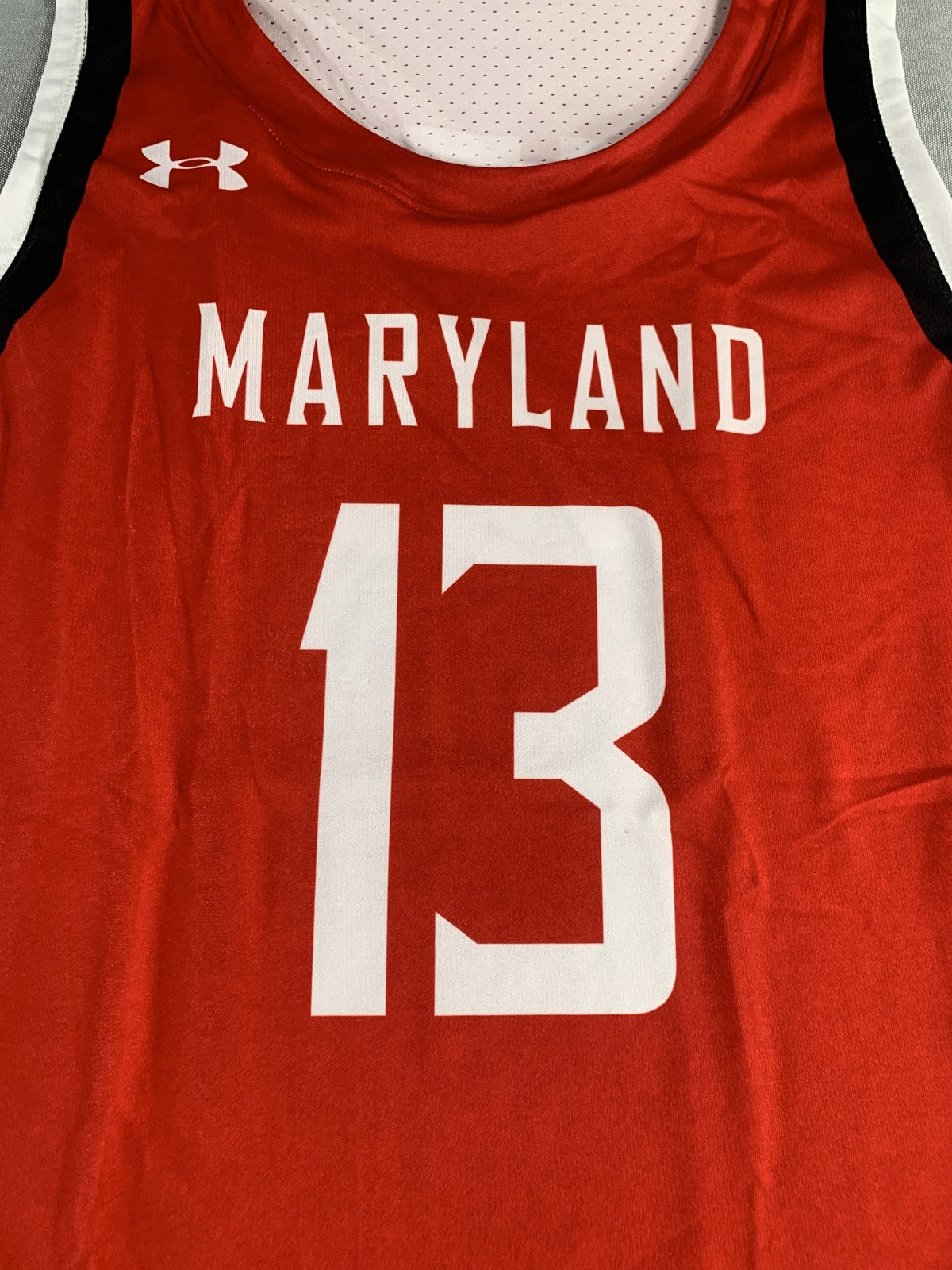 Maryland Basketball Jersey Womens Large NCAA College 13 Under Armour 4-Way Stret