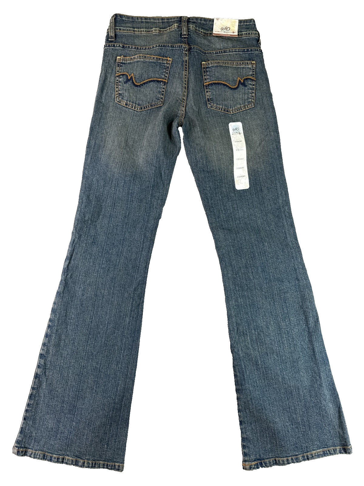 SO Wear It Declare It Flare Jeans Womens 3 Short Blue Stretch Bootcut Denim