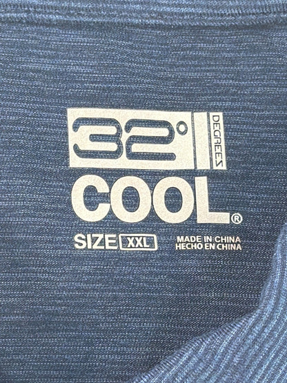 32 Degrees Cool Polo Shirt Mens XXL Blue Performance Stretch Golf Casual Tee