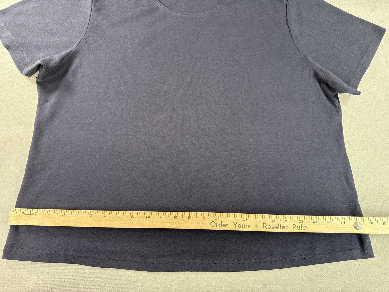 KAREN SCOTT Tee Womens 2X Gray Crew Neck Short Sleeve 100% COTTON Regular Fit