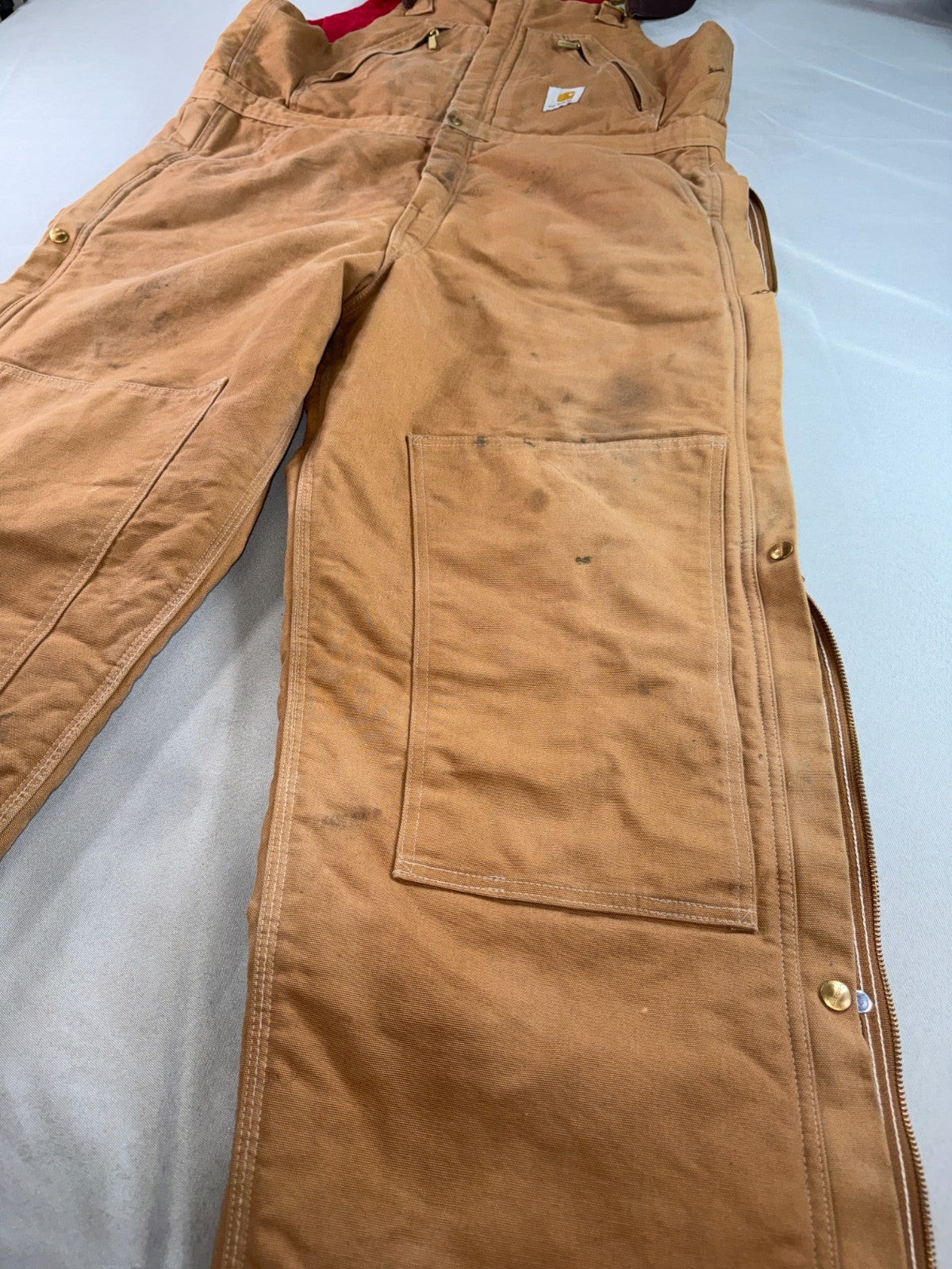 Carhartt R38 BRN Brown Duck Bib Overalls Quilt Lined USA Workwear 40x32