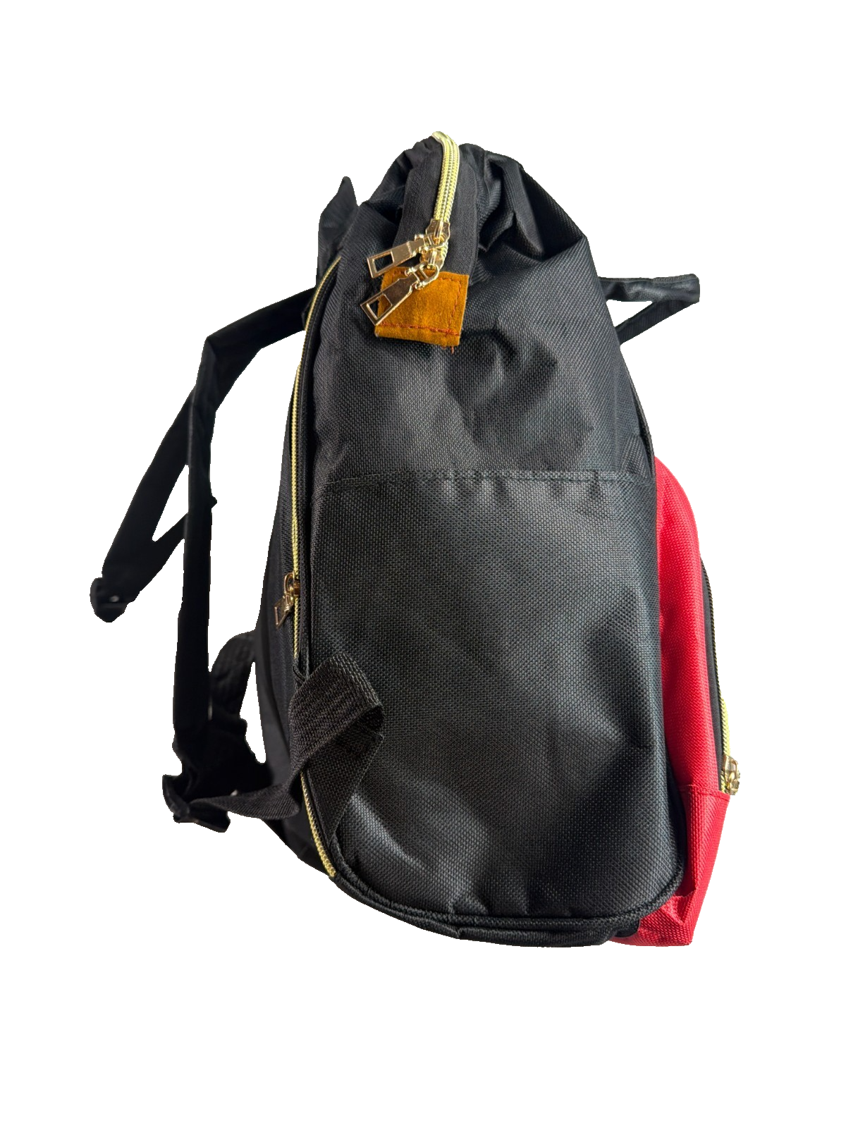 Mickey Mouse Diaper Bag Backpack Black Red Gold Zip Living Traveling Share Baby
