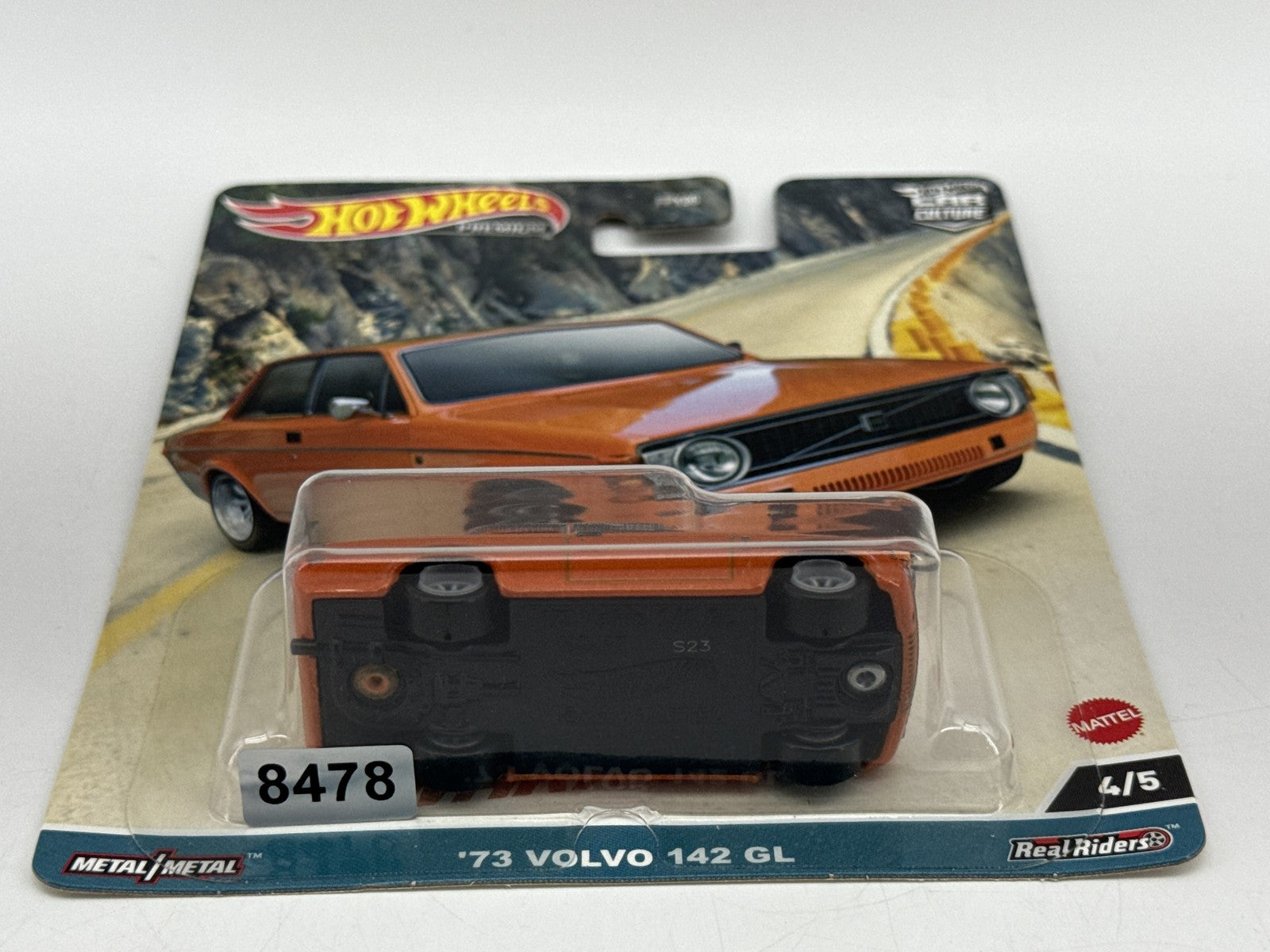 Hot Wheels Premium '73 Volvo 142 GL Car Culture Die Cast Orange Metal