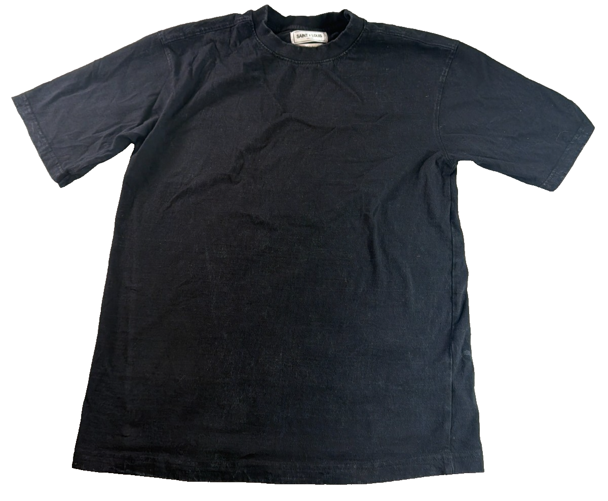 Saint x Louis Collab Mens Small Black Relaxed Boxy Fit Streetwear Oversized Tee