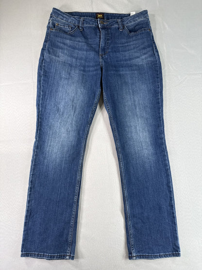 Lee Womens Bootcut Jeans Medium Wash Blue Denim Mid Rise Stretch Pocket W32 L31