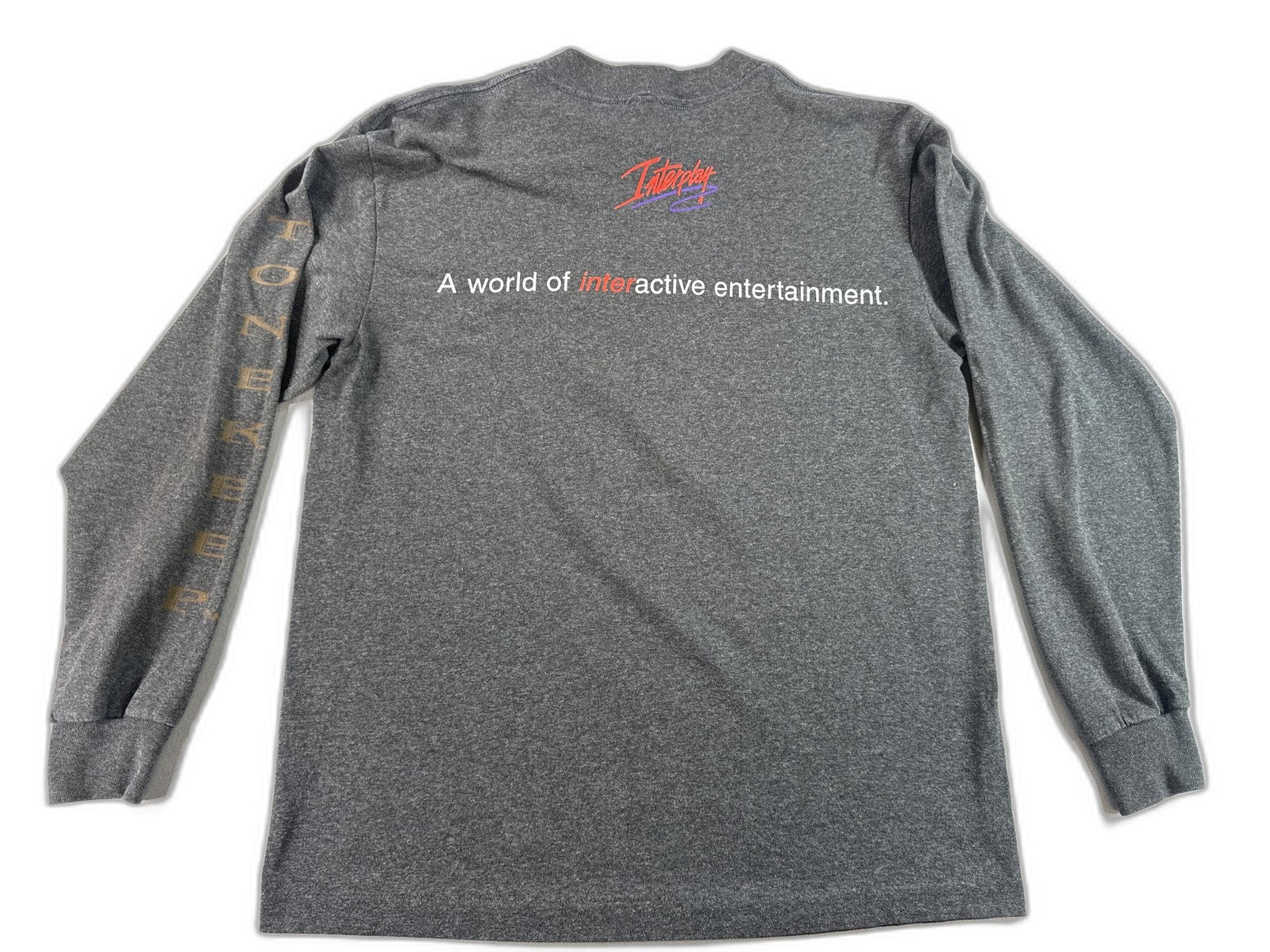 Interplay Stonekeep Vintage Long Sleeve Tee M Mens Grey Graphic Skeleton Knit