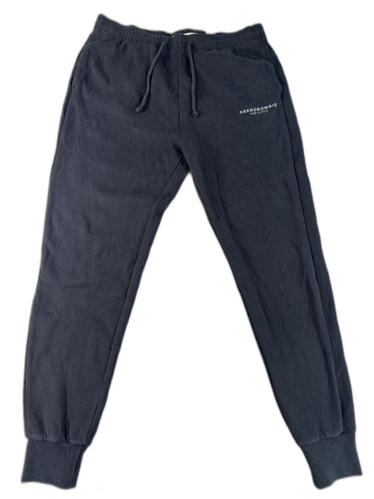 Abercrombie Fitch Joggers L Black Cotton Blend Fleece Elastic Waist Unisex