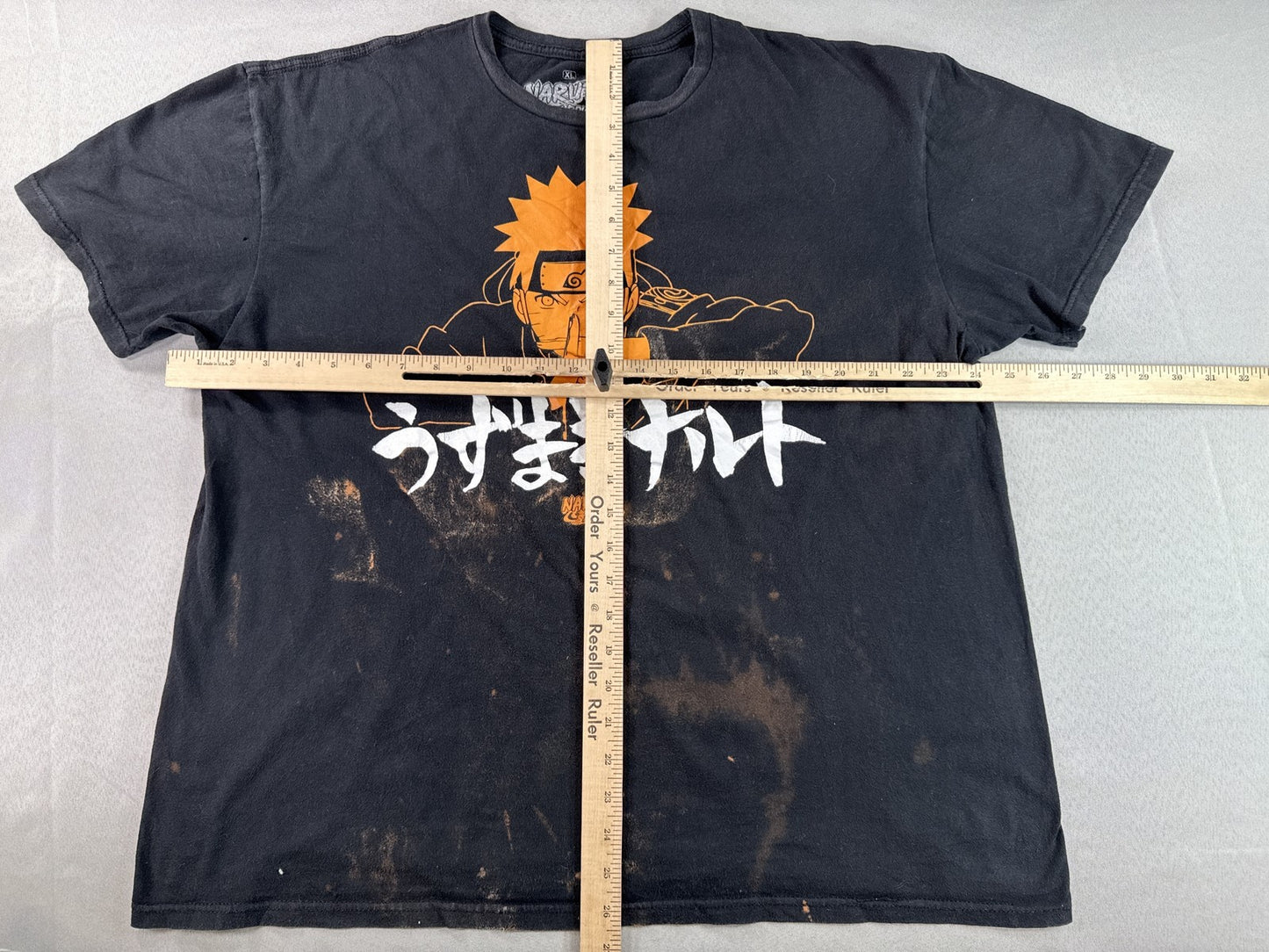 Naruto Shippuden Graphic Tee Mens XL Black Cotton Distressed Short Sleeve