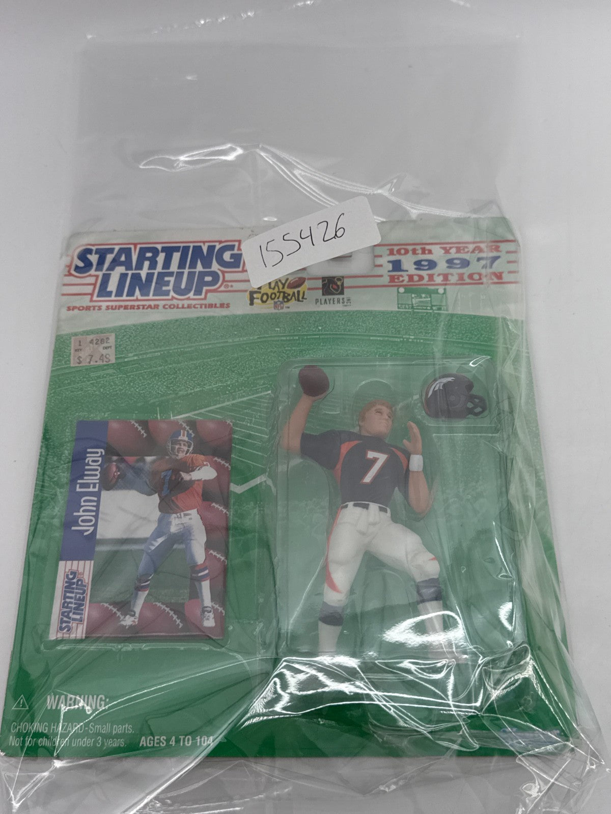 Starting Lineup 1997 John Elway Denver Broncos #7 QB Kenner 10th Year Figure