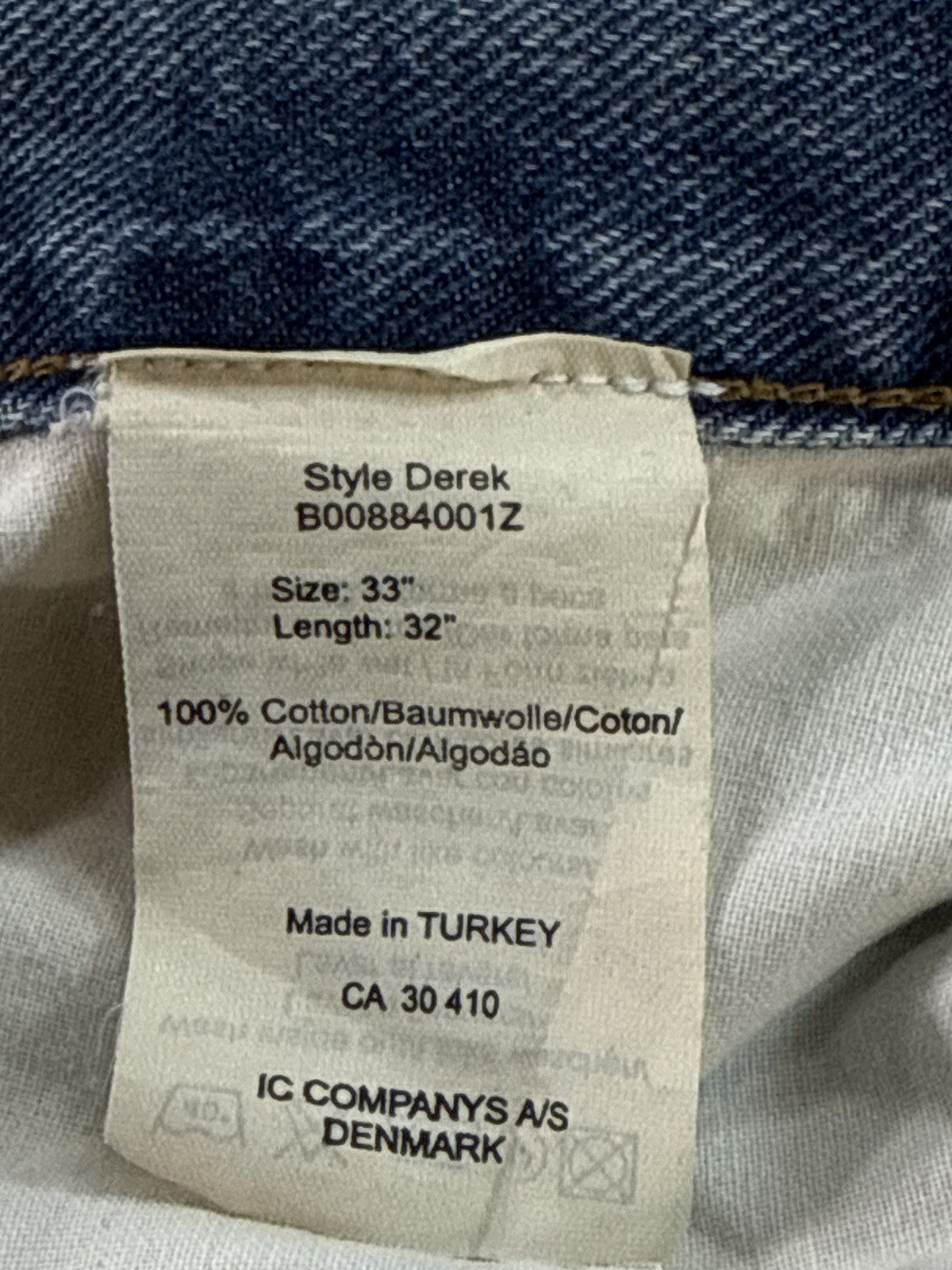 COTTONFIELD Light Wash Jeans Length 100% Cotton Straight Fit Classic Unisex