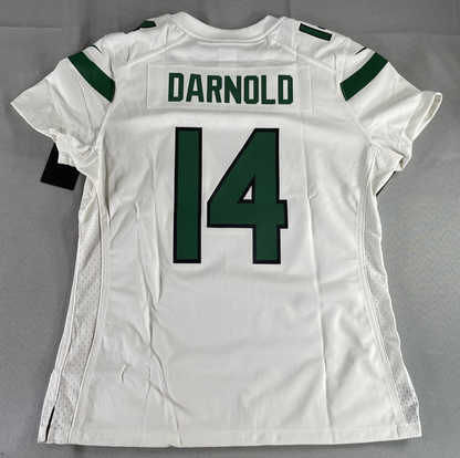 New York Jets Jersey Womens Large White Green NFL Football Shirt Darnold Nike
